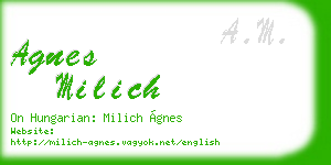 agnes milich business card